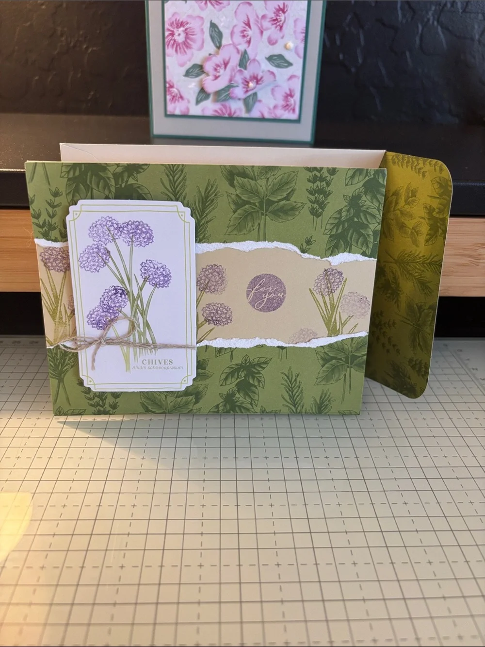 Floral Assorted Greeting Card Set - Pink & Green